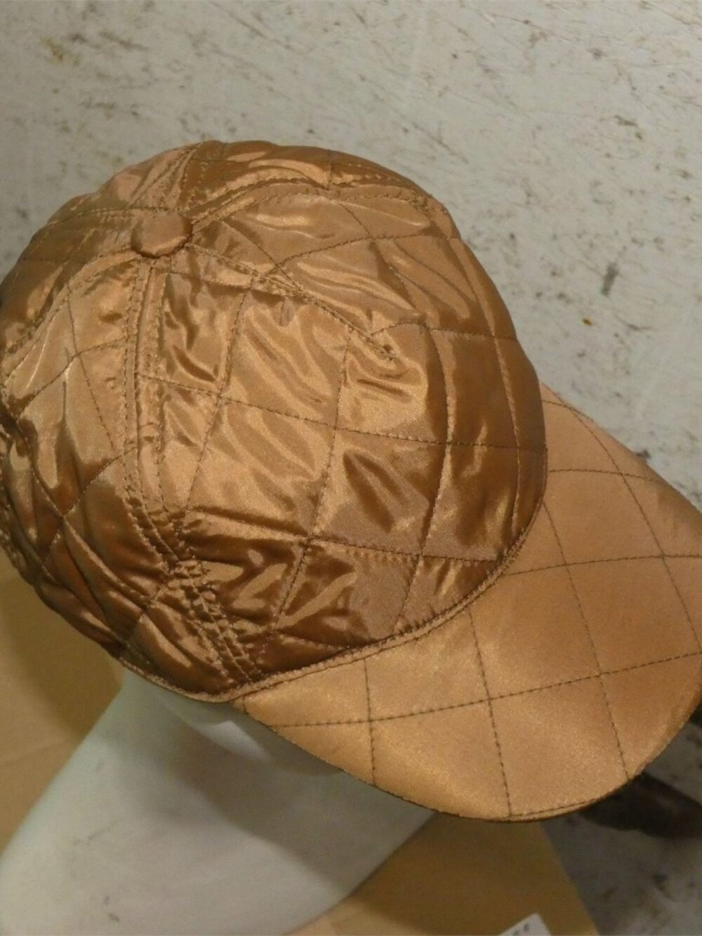 Giovannio Quilted Mahogany Copper Color Puffer Baseball Style Hat